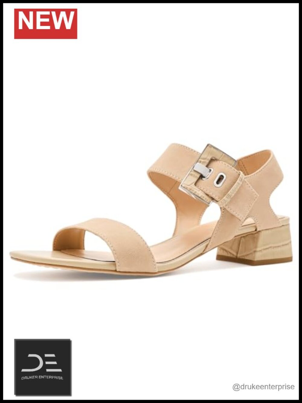 Women's Vixi Sandals Ankle Strap Block Heel Memory Foam Calf Leather
